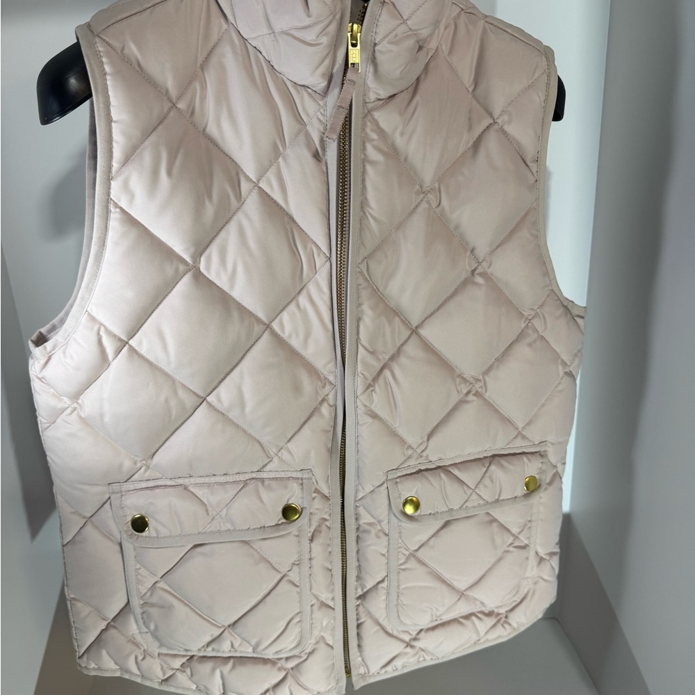 J. Crew Soft Beige Quilted Vest